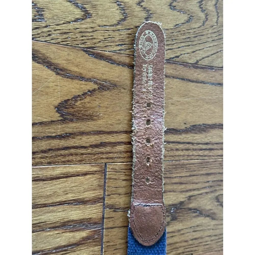 Leather Man Ltd Belt Mens 36 Navy Web Brass Buckle Embroidery Nautical Flags USA